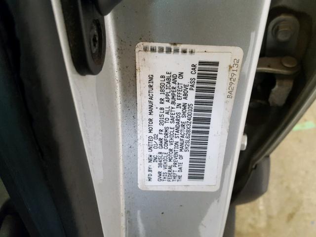 5Y2SL628X3Z400105 - 2003 PONTIAC VIBE SILVER photo 10