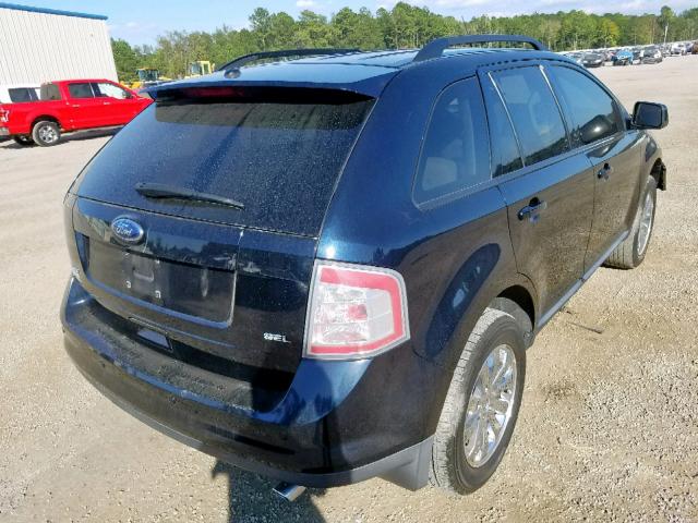 2FMDK38C18BB45775 - 2008 FORD EDGE SEL BLUE photo 4