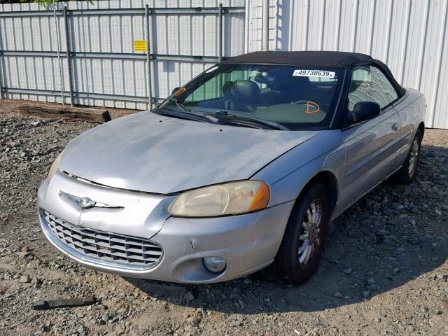 1C3EL55T53N573047 - 2003 CHRYSLER SEBRING LX SILVER photo 2