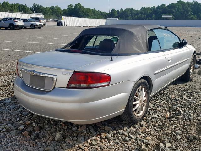 1C3EL55T53N573047 - 2003 CHRYSLER SEBRING LX SILVER photo 4