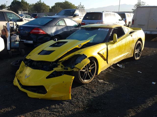 1G1YB2D74G5114606 - 2016 CHEVROLET CORVETTE S YELLOW photo 2