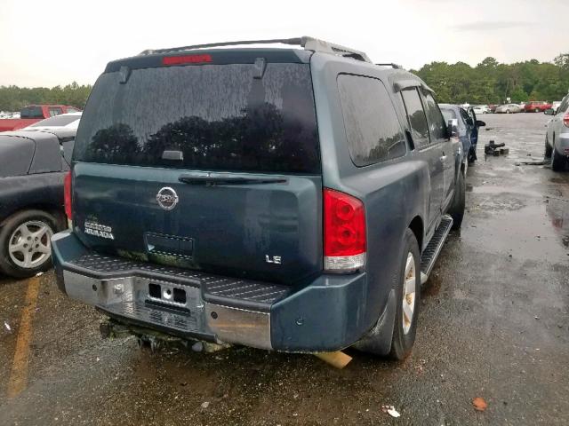 5N1AA08A34N726776 - 2004 NISSAN ARMADA SE GREEN photo 4