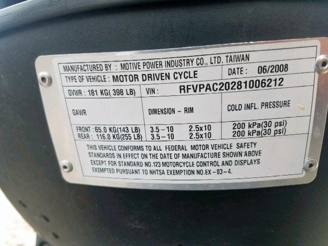 RFVPAC20281006212 - 2008 GENUINE SCOOTER CO. BUDDY 125 BLACK photo 10