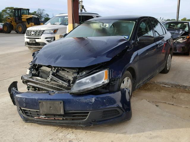 3VW1K7AJ8CM360548 - 2012 VOLKSWAGEN JETTA BASE BLUE photo 2