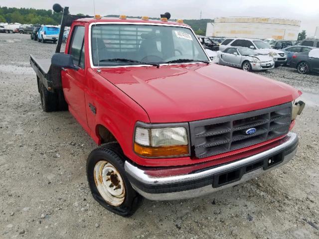 2FDJF37F6TCA72182 - 1996 FORD F350 RED photo 1