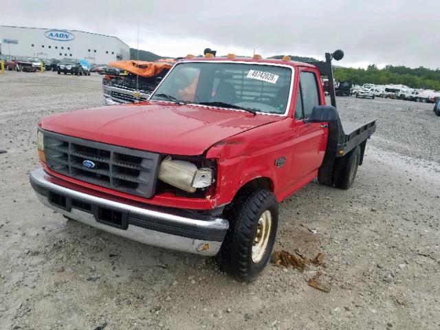 2FDJF37F6TCA72182 - 1996 FORD F350 RED photo 2