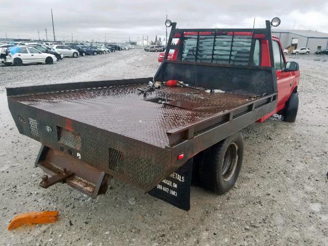 2FDJF37F6TCA72182 - 1996 FORD F350 RED photo 4