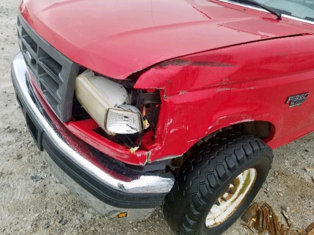 2FDJF37F6TCA72182 - 1996 FORD F350 RED photo 9