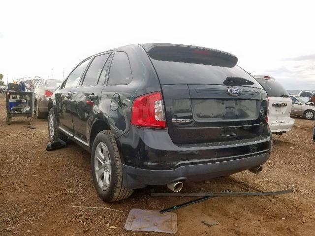 2FMDK3JC6DBC62501 - 2013 FORD EDGE SEL BLACK photo 3