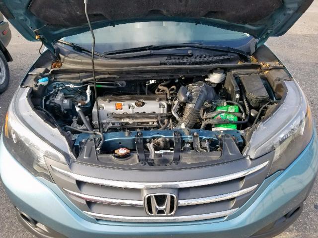 2HKRM4H71EH636750 - 2014 HONDA CR-V EXL BLUE photo 7