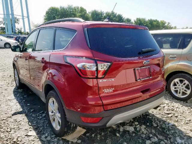 1FMCU0HD0JUD53692 - 2018 FORD ESCAPE SEL RED photo 3