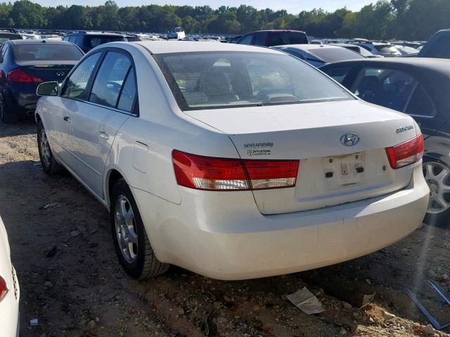 5NPEU46C56H128989 - 2006 HYUNDAI SONATA GLS WHITE photo 3