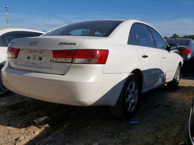 5NPEU46C56H128989 - 2006 HYUNDAI SONATA GLS WHITE photo 4