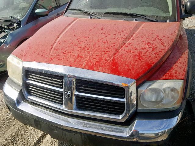 1D7HW48N05S129205 - 2005 DODGE DAKOTA QUA RED photo 7