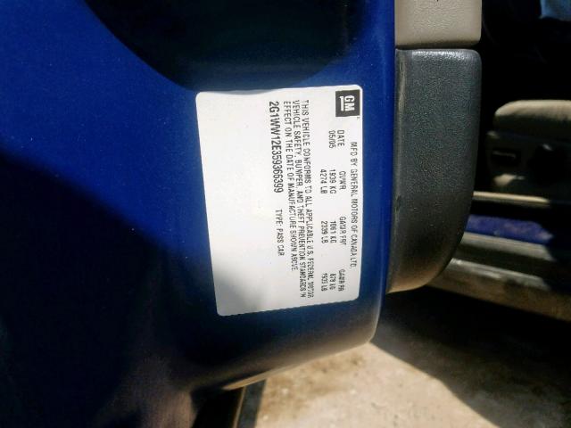 2G1WW12E359366399 - 2005 CHEVROLET MONTE CARL ლურჯი ფოტო 10