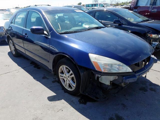 1HGCM56387A033799 - 2007 HONDA ACCORD SE BLUE photo 1