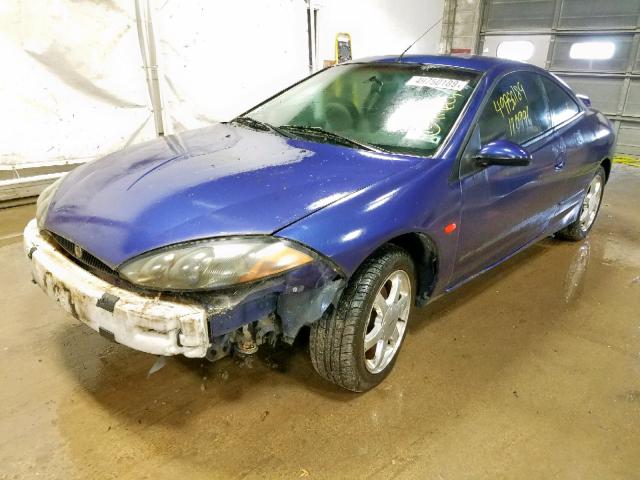 1ZWFT61L6X5755740 - 1999 MERCURY COUGAR V6 BLUE photo 2