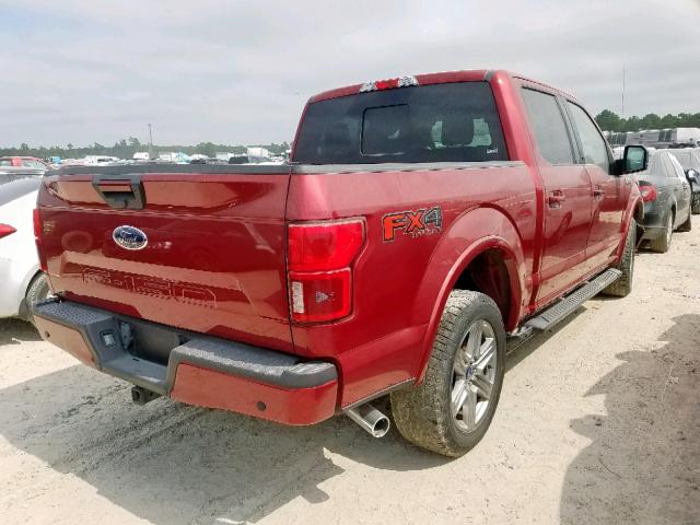 1FTEW1E57JKC99796 - 2018 FORD F150 SUPER RED photo 4