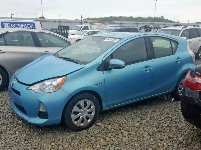 JTDKDTB30E1079211 - 2014 TOYOTA PRIUS C TEAL photo 2