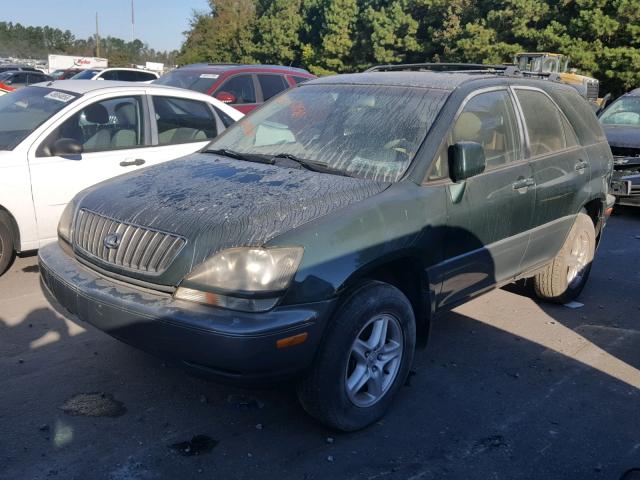 JT6HF10U1Y0096203 - 2000 LEXUS RX 300 GREEN photo 2