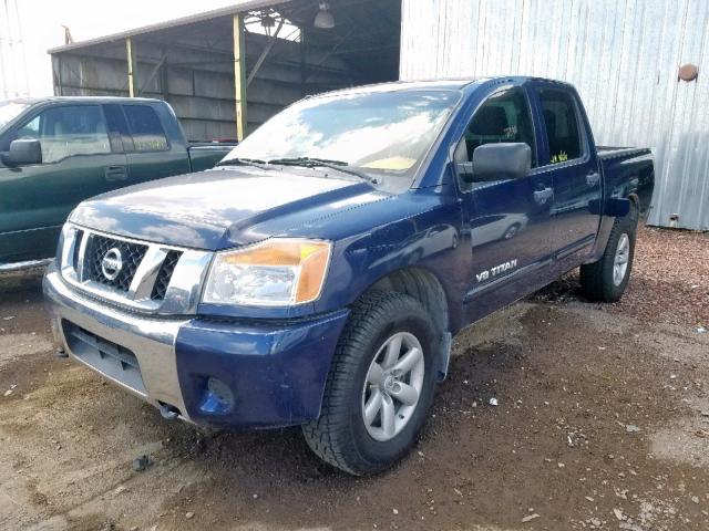 1N6AA0EJ5CN327288 - 2012 NISSAN TITAN S BLUE photo 2