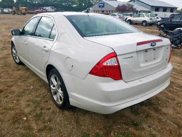 3FAHP0HA0CR309330 - 2012 FORD FUSION SE WHITE photo 3