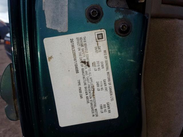 2G1WL52M0W1104086 - 1998 CHEVROLET LUMINA BAS 绿色 照片 10