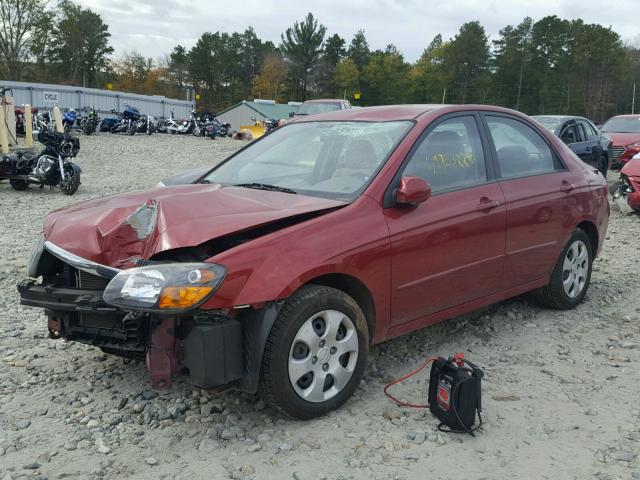 KNAFE222195647817 - 2009 KIA SPECTRA EX RED photo 2