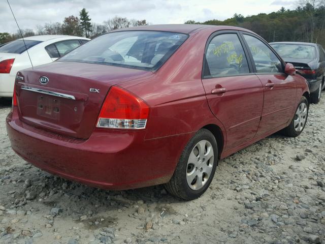 KNAFE222195647817 - 2009 KIA SPECTRA EX RED photo 4