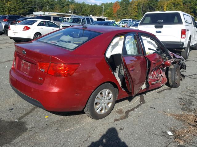 KNAFU4A28A5059451 - 2010 KIA FORTE EX RED photo 4