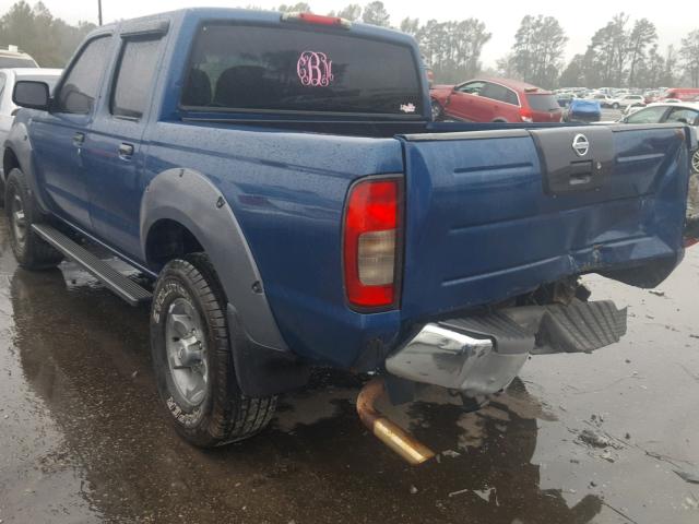 1N6ED27T93C419308 - 2003 NISSAN FRONTIER C BLUE photo 3