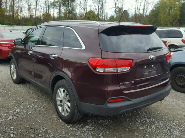 5XYPG4A37HG295128 - 2017 KIA SORENTO LX MAROON photo 3