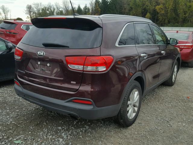 5XYPG4A37HG295128 - 2017 KIA SORENTO LX MAROON photo 4