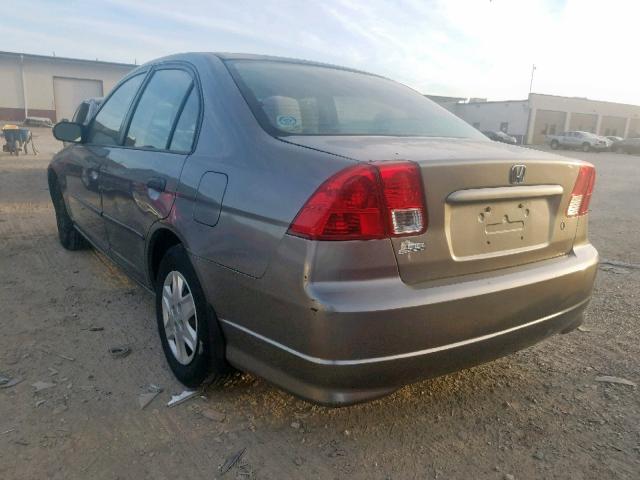 2HGES16335H632910 - 2005 HONDA CIVIC DX V GRAY photo 3