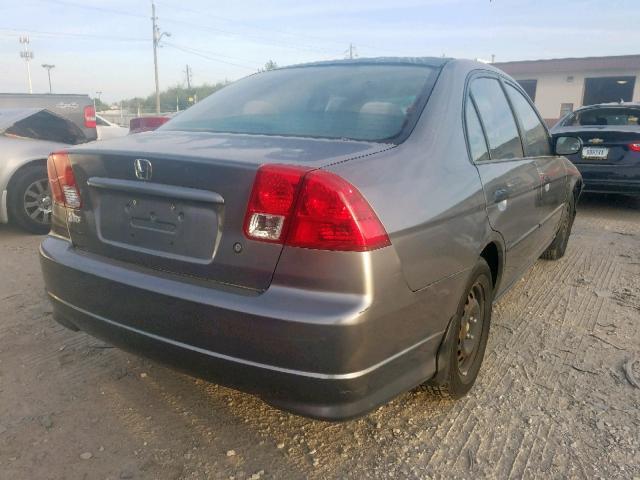 2HGES16335H632910 - 2005 HONDA CIVIC DX V GRAY photo 4