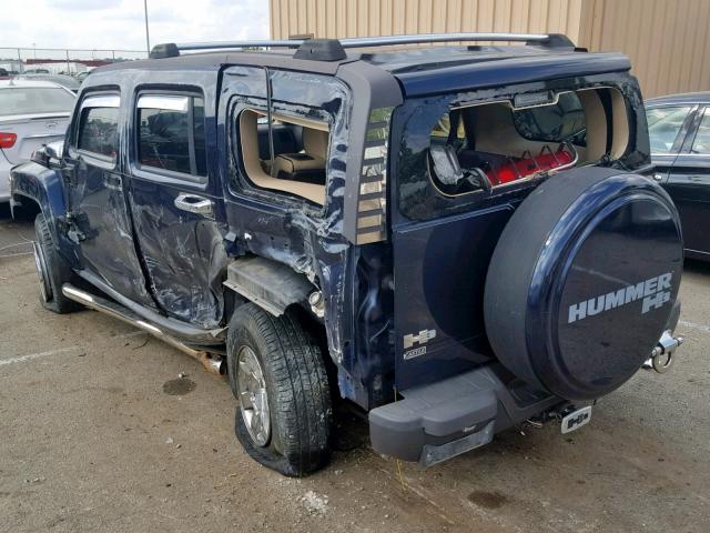 5GTDN13E178166676 - 2007 HUMMER H3 BLUE photo 3