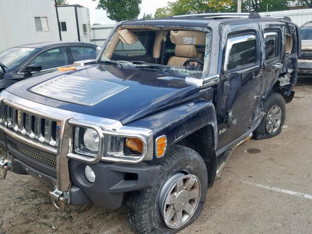 5GTDN13E178166676 - 2007 HUMMER H3 BLUE photo 9