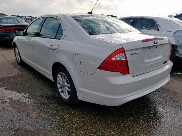 3FAHP0GA3CR231546 - 2012 FORD FUSION S WHITE photo 3