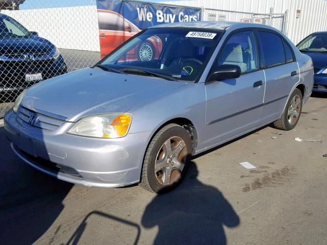 2HGES16112H595866 - 2002 HONDA CIVIC DX SILVER photo 2