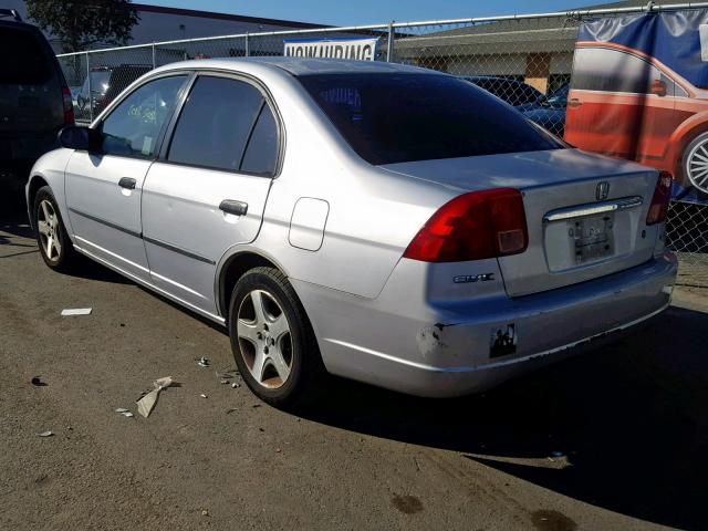 2HGES16112H595866 - 2002 HONDA CIVIC DX SILVER photo 3