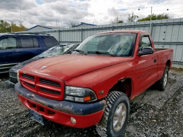 1B7GG26X1XS182025 - 1999 DODGE DAKOTA RED photo 2