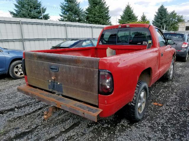 1B7GG26X1XS182025 - 1999 DODGE DAKOTA RED photo 4