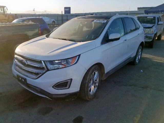 2FMPK3J94HBB43787 - 2017 FORD EDGE SEL WHITE photo 2