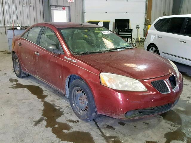 1G2ZF57B684121733 - 2008 PONTIAC G6 VALUE L BURGUNDY photo 1