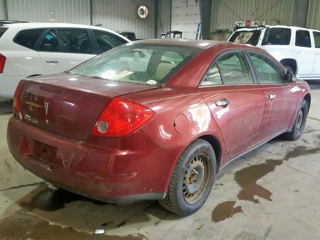 1G2ZF57B684121733 - 2008 PONTIAC G6 VALUE L BURGUNDY photo 4