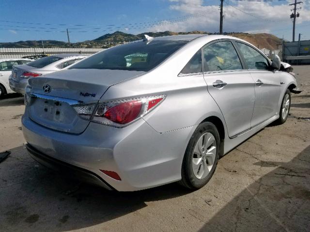 KMHEC4A4XDA100043 - 2013 HYUNDAI SONATA HYB SILVER photo 4