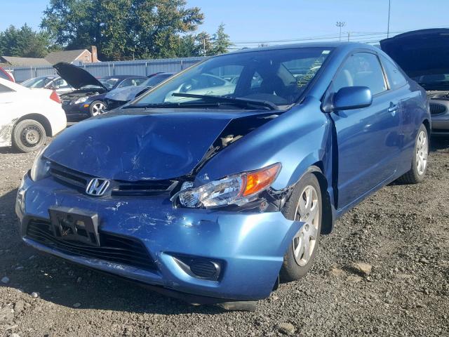 2HGFG12677H579539 - 2007 HONDA CIVIC LX BLUE photo 2