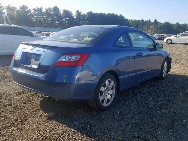 2HGFG12677H579539 - 2007 HONDA CIVIC LX BLUE photo 4