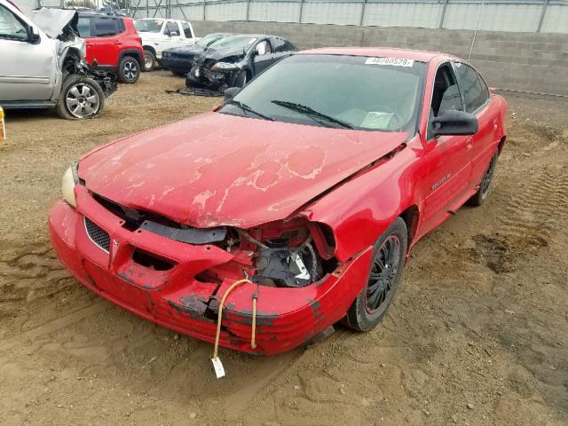 1G2NF52T81M518526 - 2001 PONTIAC GRAND AM S RED photo 2