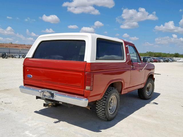 1FMDU15N2GLA09268 - 1986 FORD BRONCO U10 RED photo 4